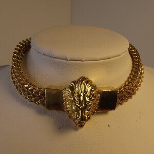 Men's Lion Head Gold Tone Bracelet